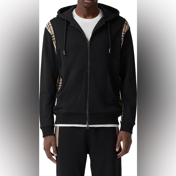 Burberry Check Panel French‎ Terry Hoodie - Picture 9 of 10